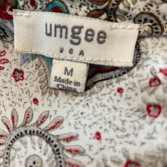 Umgee Tunic Pullover Dress Swing Shift Lightweight Resort Western Peasant Sz M - Picture 5 of 7